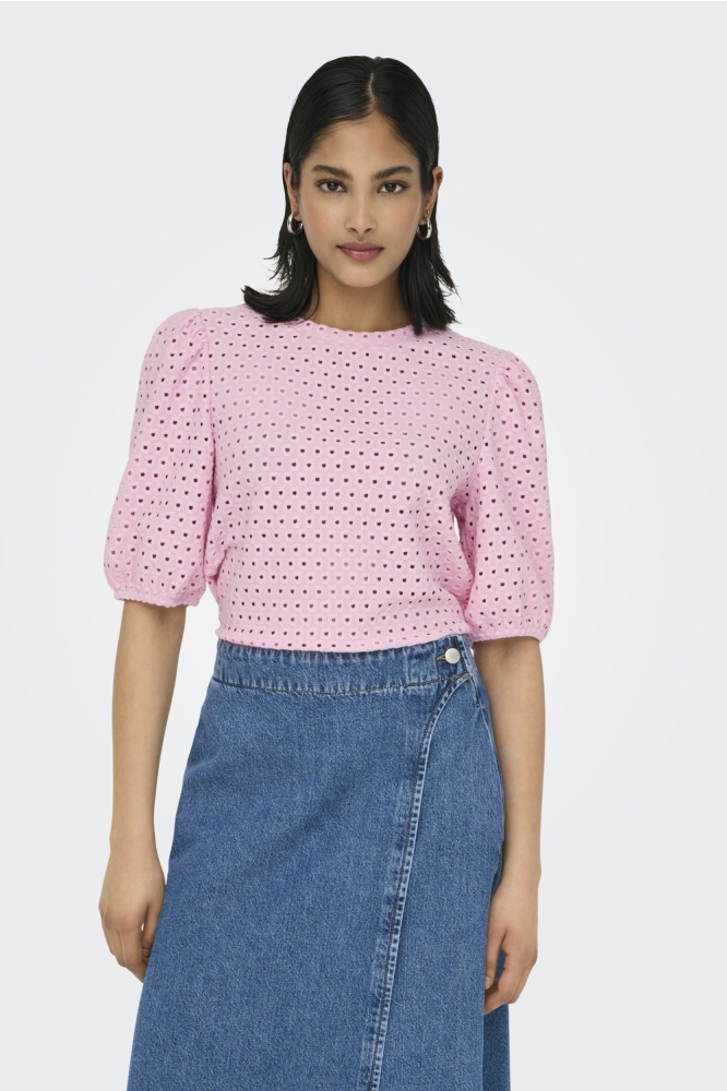 ONLELISA S/S O-NECK TOP BOX JRS 15346853 ROSEATE SPOONBILL
